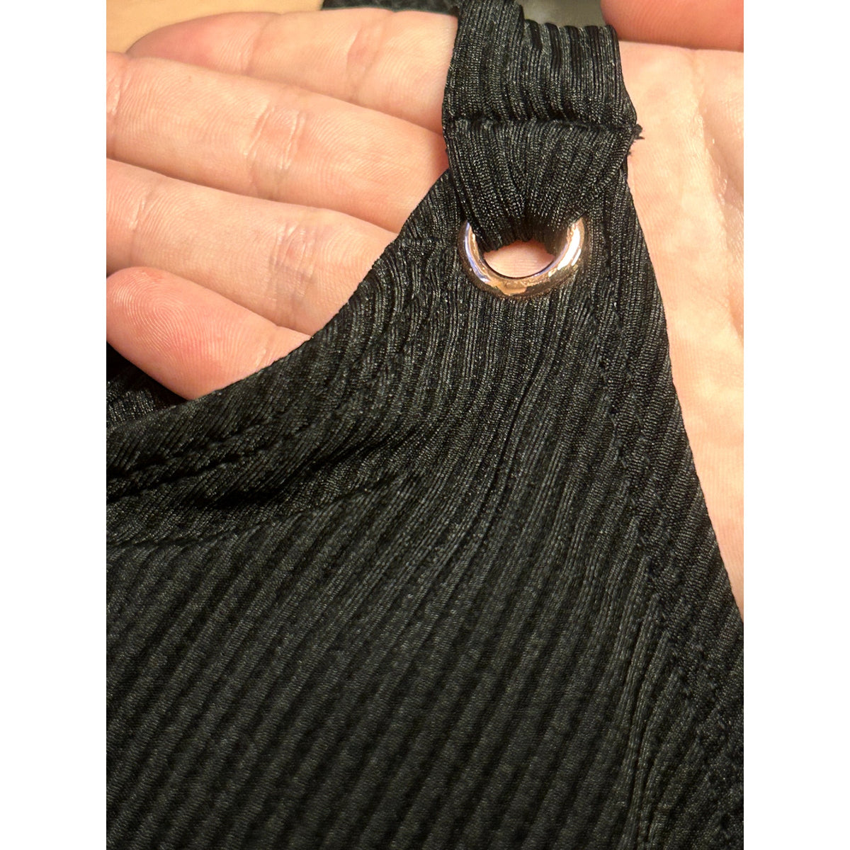 Hula Honey NWT Black Juniors' Ribbed Halter Tankini Swim Top Small