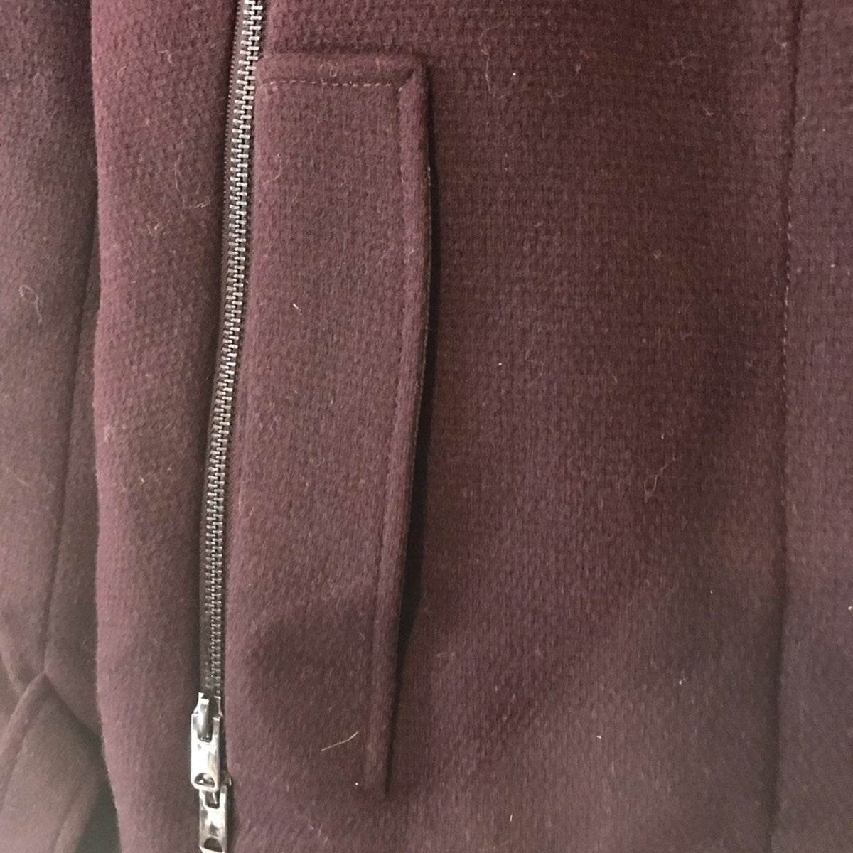 Marc New York NWT Winter Havana Bur Wool Melton Burgundy Coat Size 12