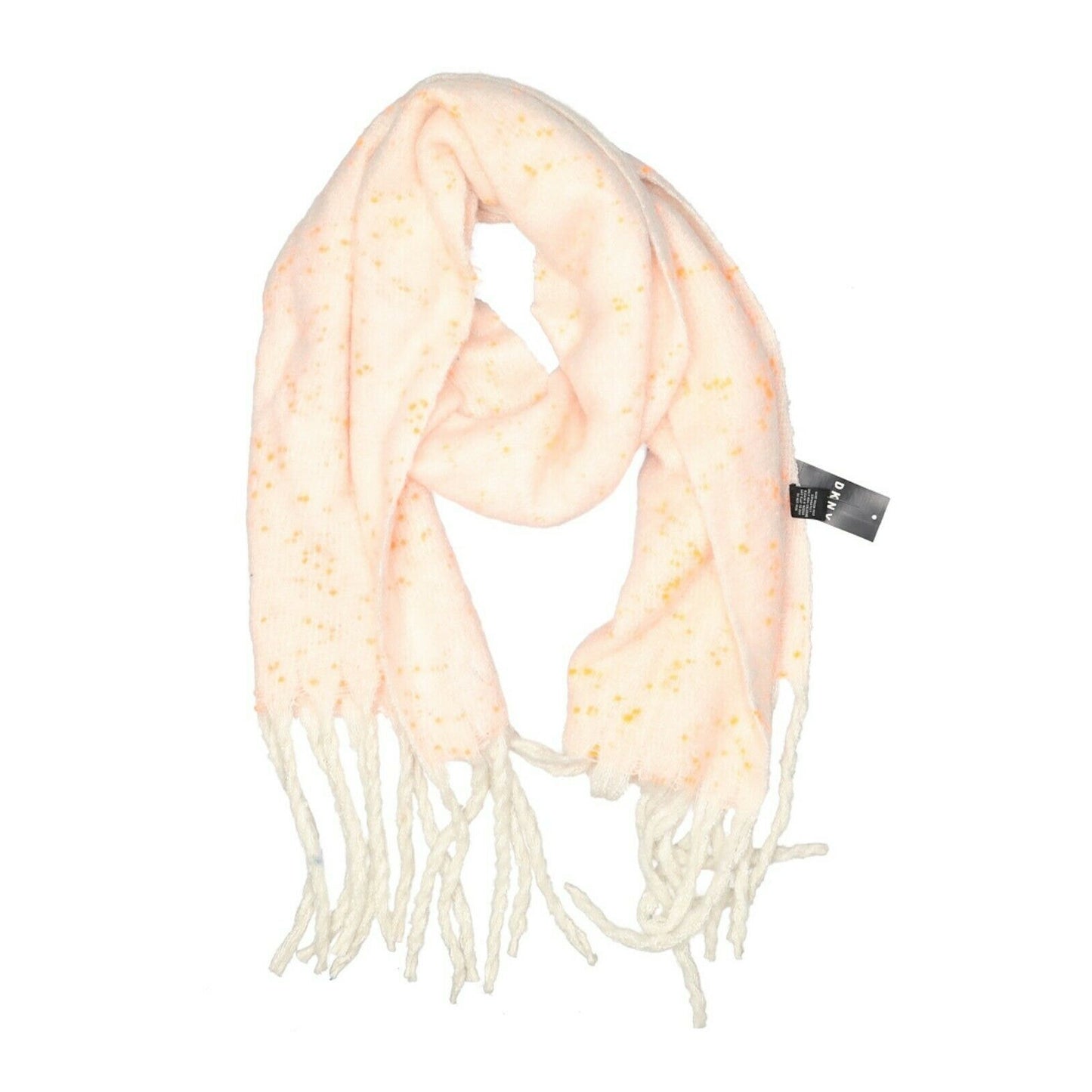 DKNY Pop-Neon Speckled Oversized Blanket Scarf Ivory Orange Size One