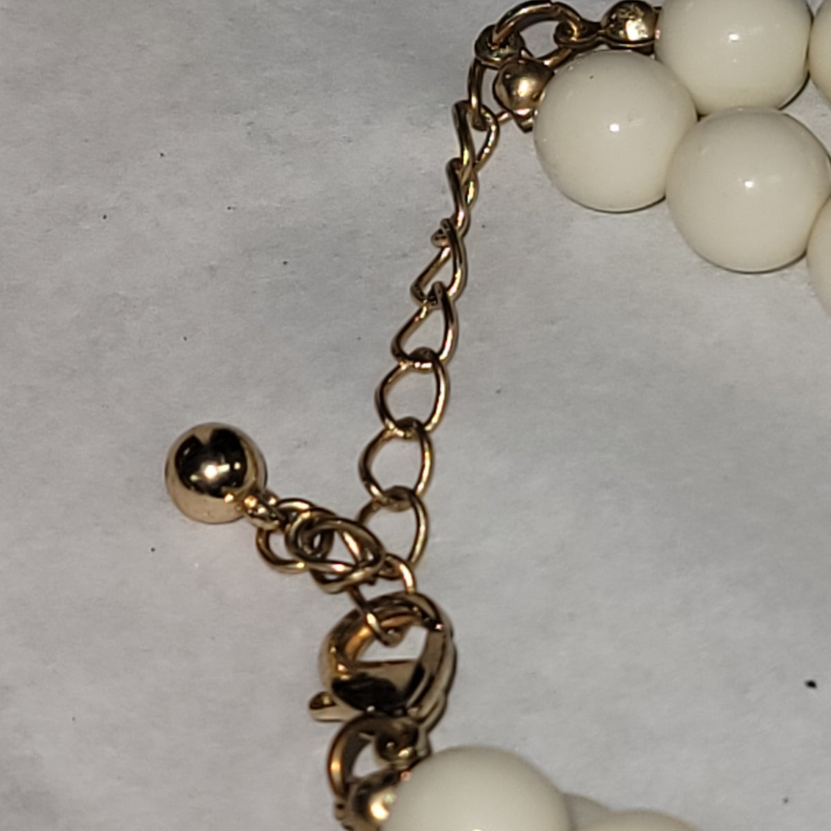 Vintage white double strand faceted beaded necklace Costume Jewelry Fashion