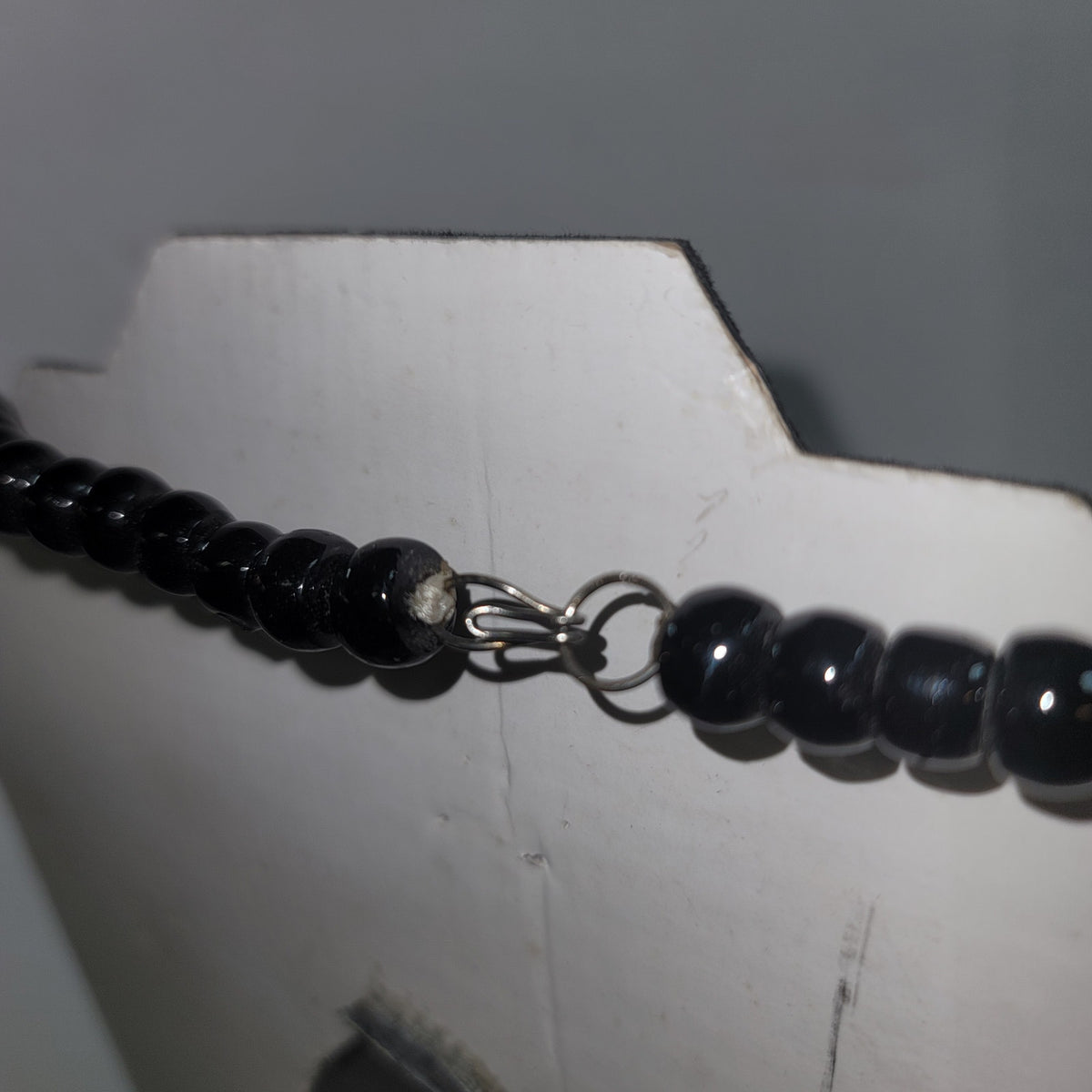 Vintage Black White Ethnic Multi Tier Beaded Necklace Costume Jewelry Fashion