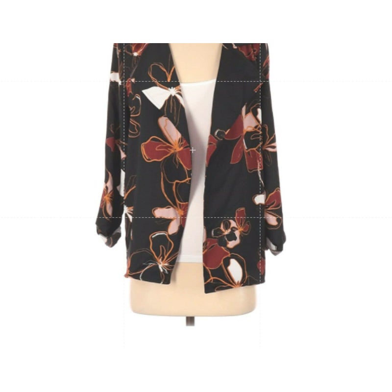 14th & Union Black Brown Floral Jacket Small NWT Career Work Long Sleeve