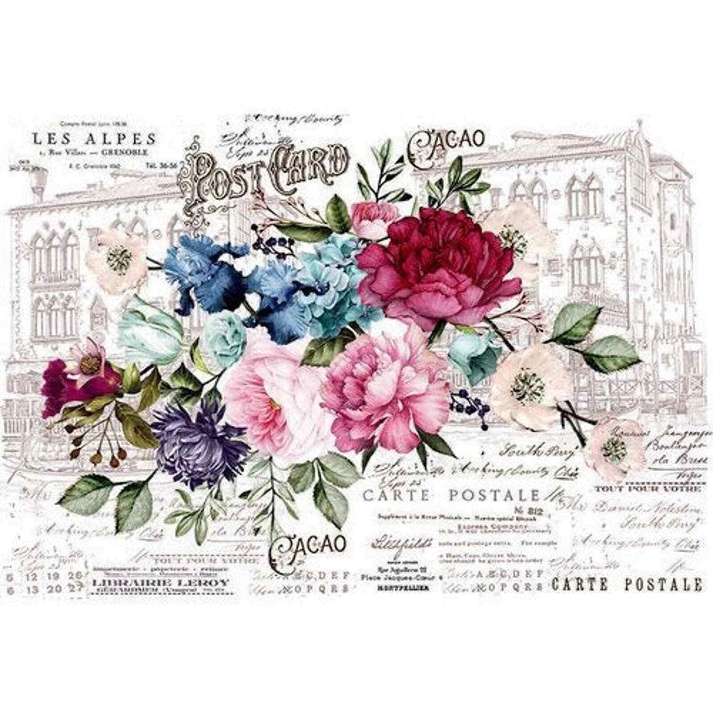Re Design by Prima Transfer Sticker Imperial Garden 44x30" Multicolor Florals
