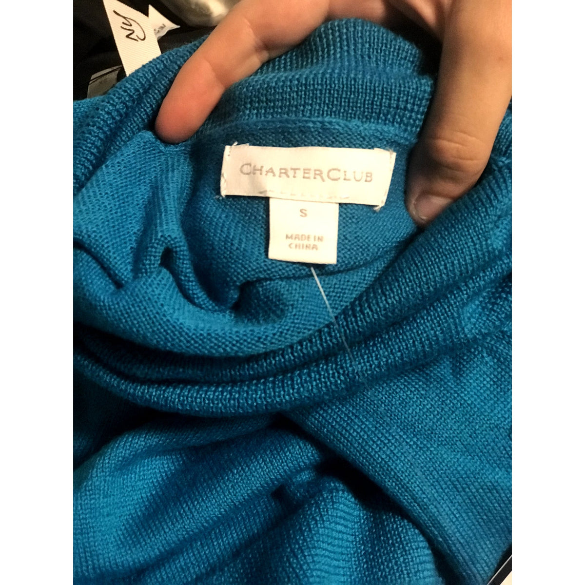 Charter Club NWT Turtleneck Sweater Long Sleeves Dreamy Aqua Size Small