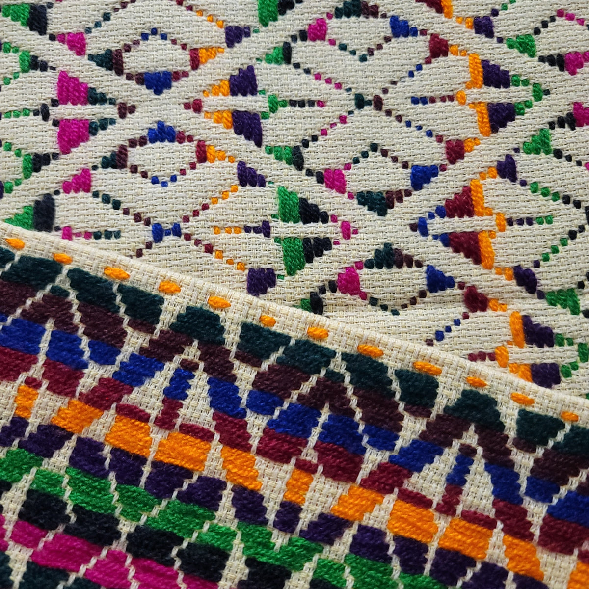 Handmade OAXACAN Table Bed Console Dresser Runner Embroidery Geometric Linens