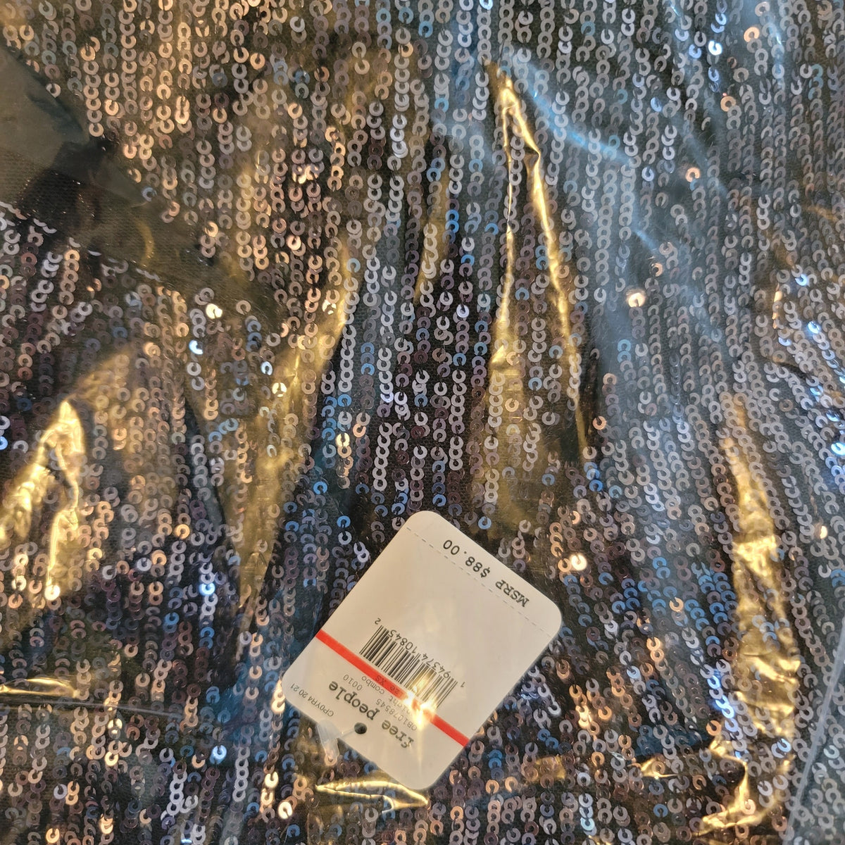Free People Black Gold Rush Sequin Metallic Minidress XS Night Combo $88 NWT