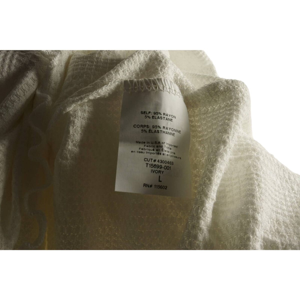 All in Favor Mock Neck Textured Rib Top Large Ivory NEW Lettuce Edge Long Sleeve