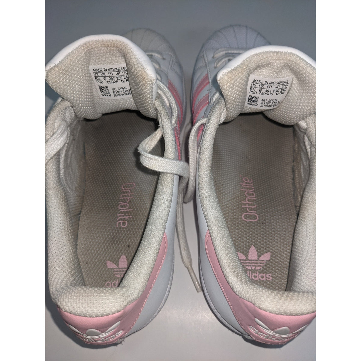 Adidas Originals Pink and white sneakers size US 6.5 trainers PreOwned Kicks