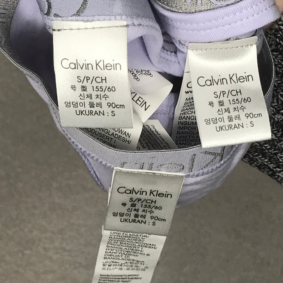 Calvin Klein Thong Panties Wide Elasticized Logo Band 3 pairs Set Small NWT