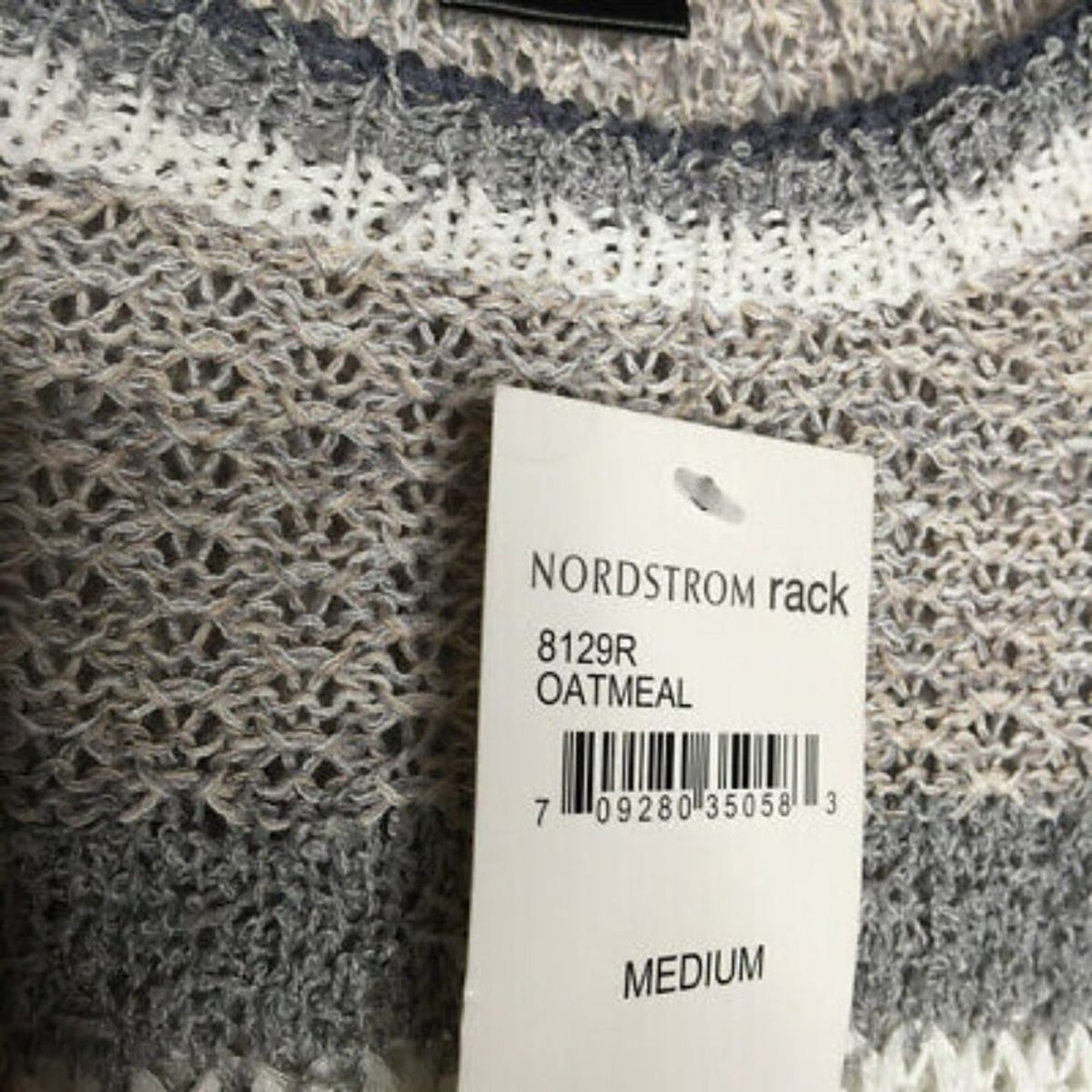 Ceny Women's Pullover Stripe Sweater Medium Oatmeal NEW cozy comfort oversized