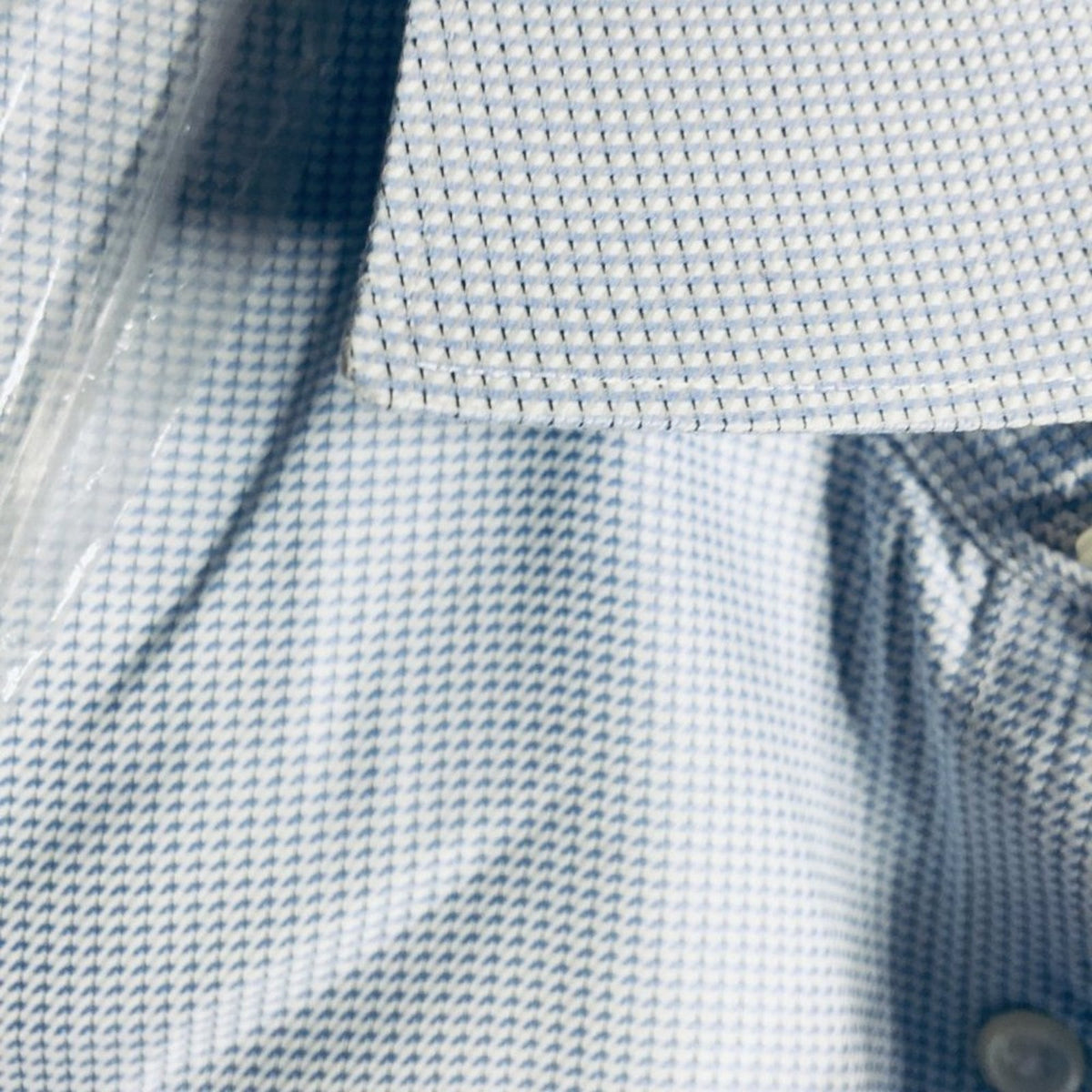 Pronto Uomo Button Down Shirt Long Sleeve Striped Blue / White Large 16 36-37