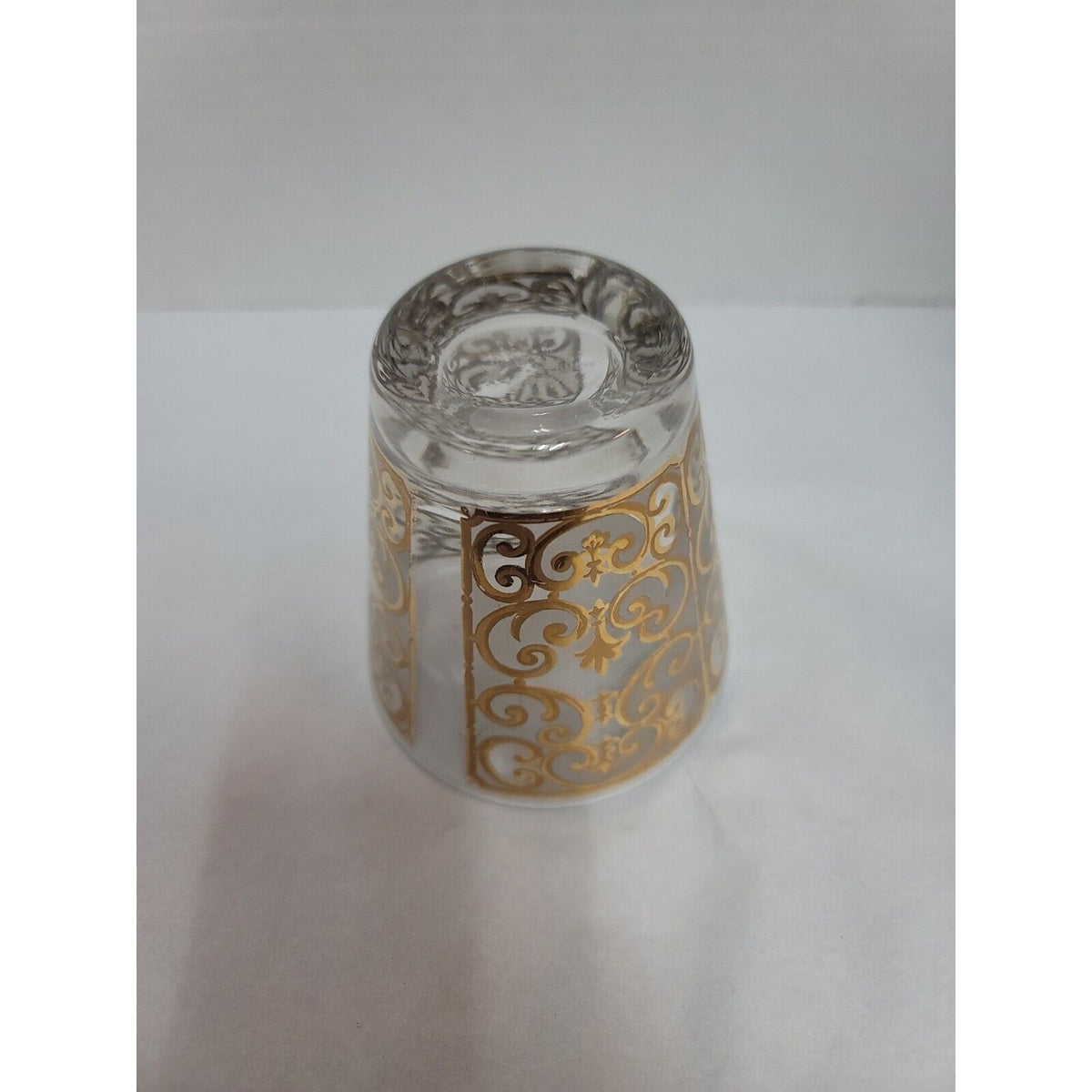 Georges Briard 22K Tumbler MCM Fleur de lis Design Rocks Glass Drinkware