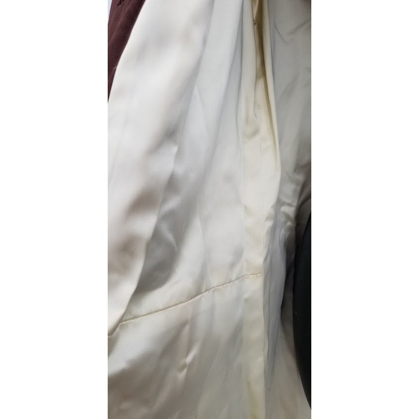 Vintage Moiré Taffeta Brown Coat Formal Jacket Pockets collar Small