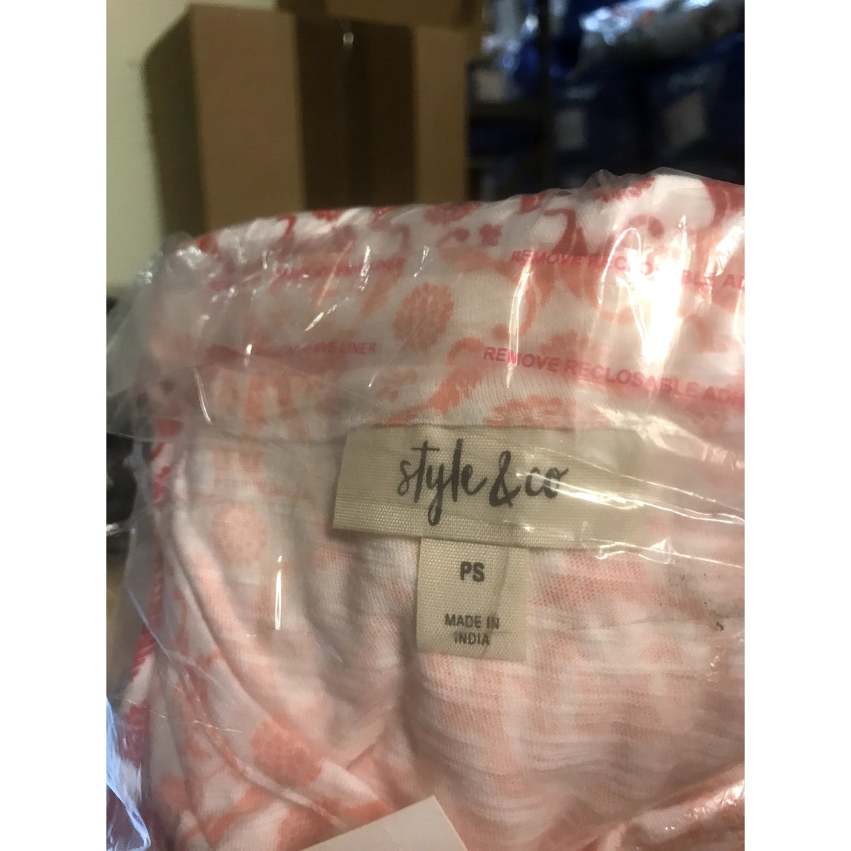 Style Co Women's Spring Embrace Tiered Printed Top Sleeveless Pink/White PS