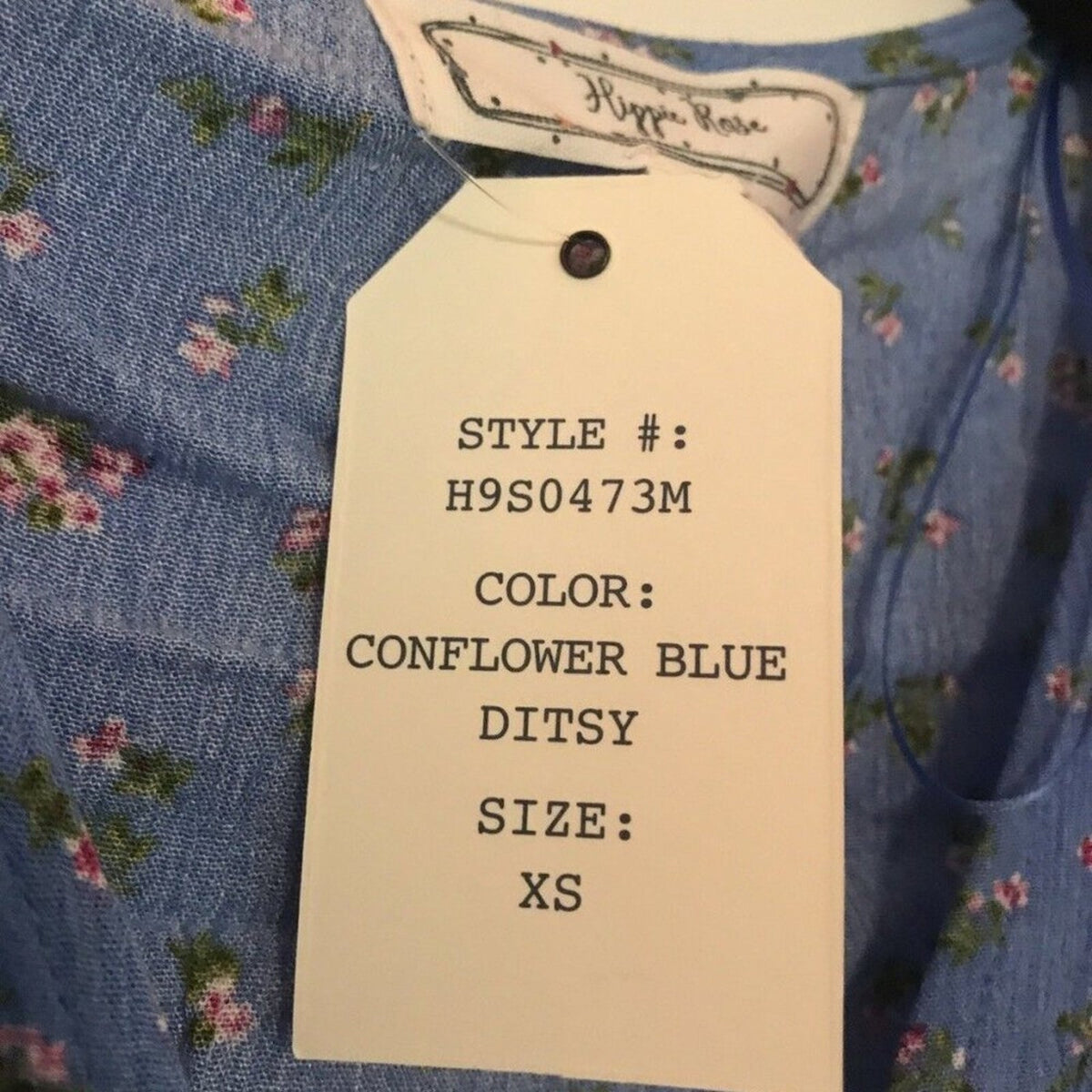 HIPPIE ROSE Buttons Blouse Top Surplice Floral short sleeve NEW casual shirt XS