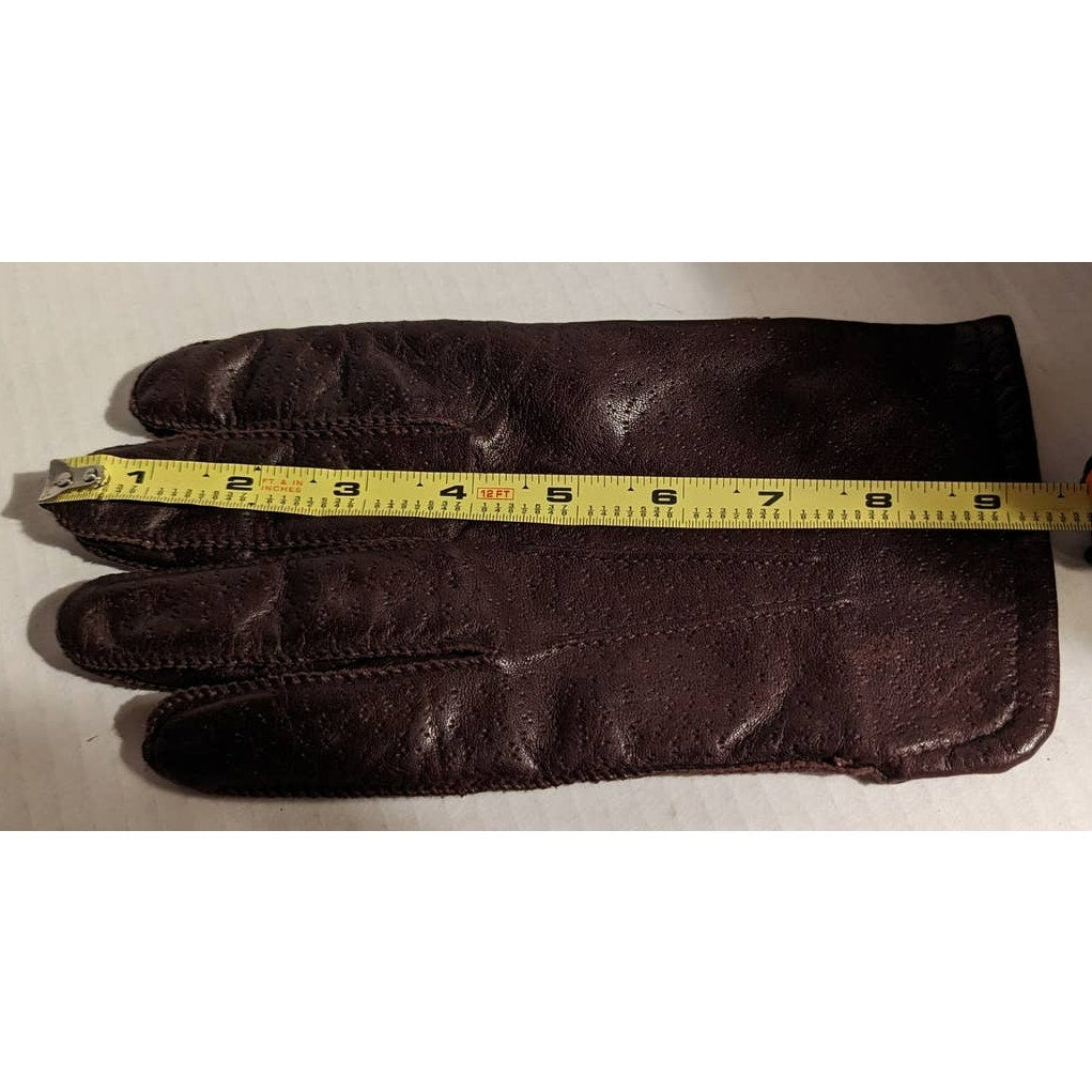 Fownes Brothers Vintage Brown Speckled Genuine Leather Gloves Lined Mens Winter