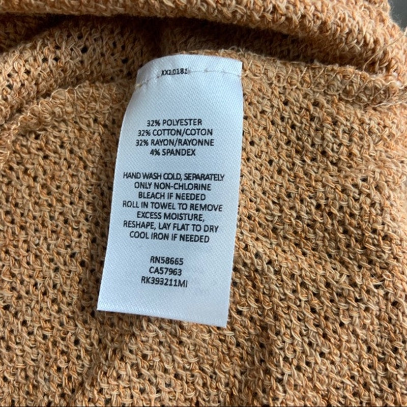 Abound Sweater Cardigan XS Tan Thrush NEW cozy 3/4 sleeve cuffs cOCOON bROWN