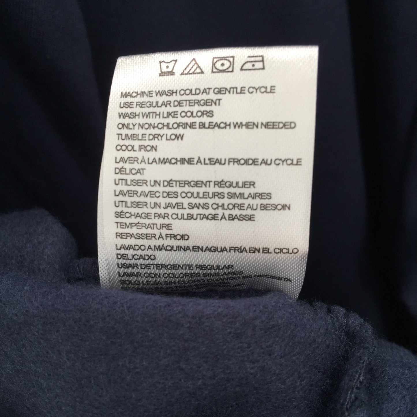 Halston Studio Zip Front Long Sleeve Drawstring Hoodie Sz Large in Navy Blue NWT