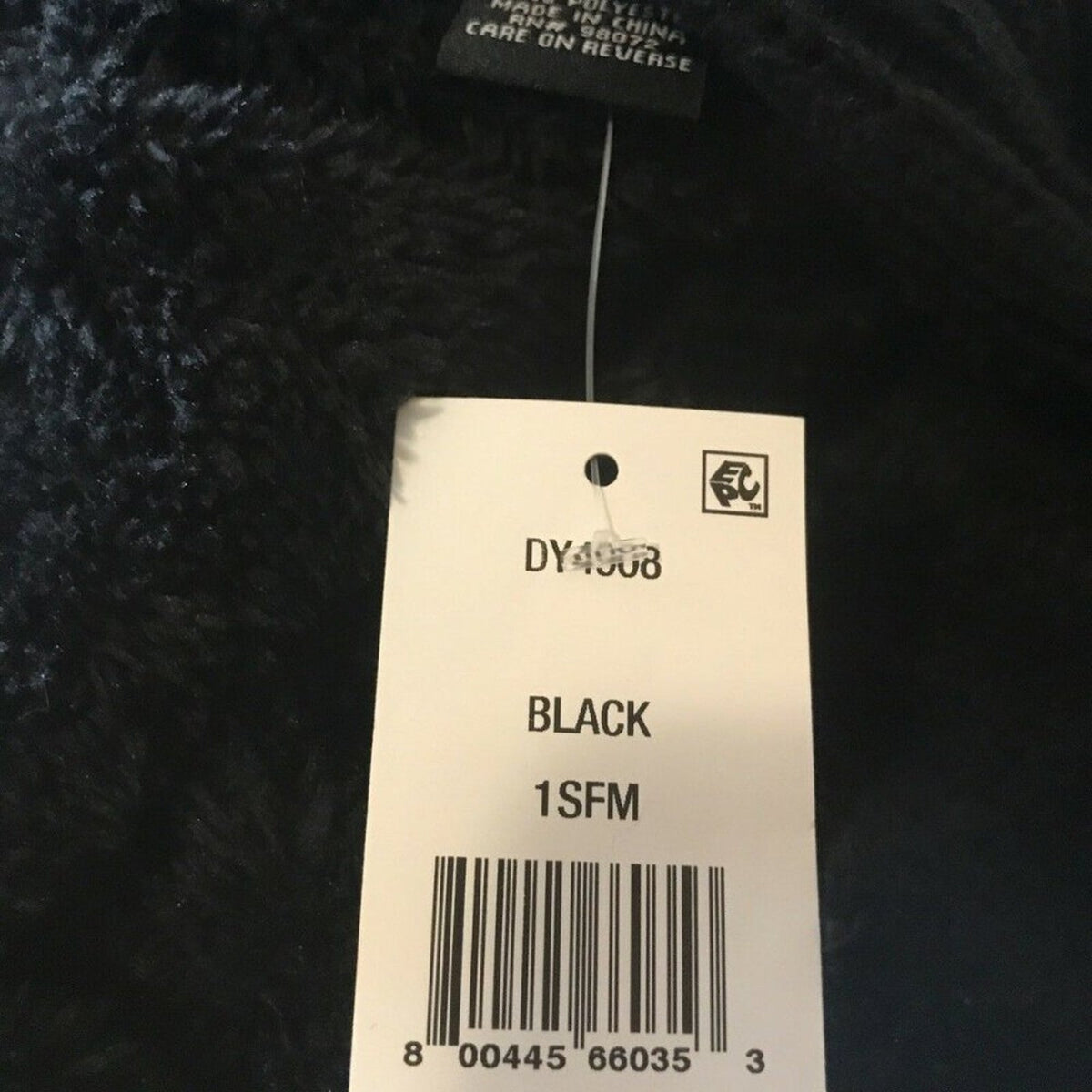 DKNY Fleece-Lined Black Knit Infinity Scarf Length 29in