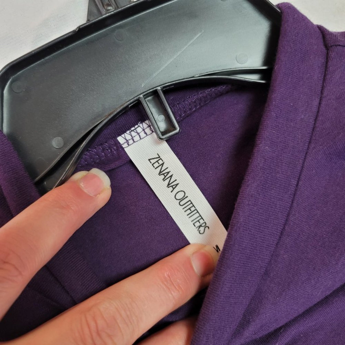 Zenana Outfitters Long Sleeve Turtle Neck Top Shirt Stretch Cotton Purple Medium