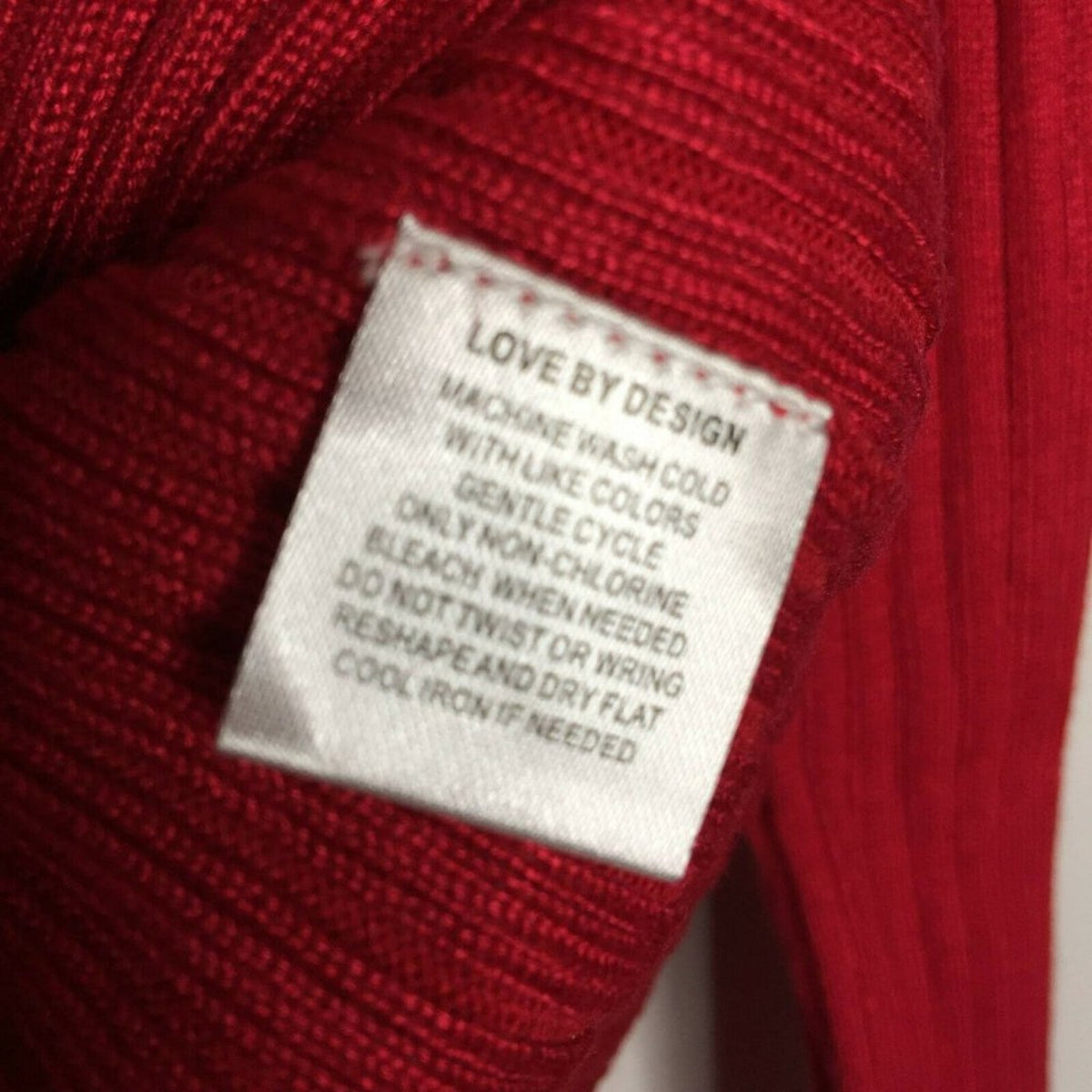 Love by Design Pullover Sweater Stretch Crew Neck XL Red long sleeve stretch NEW