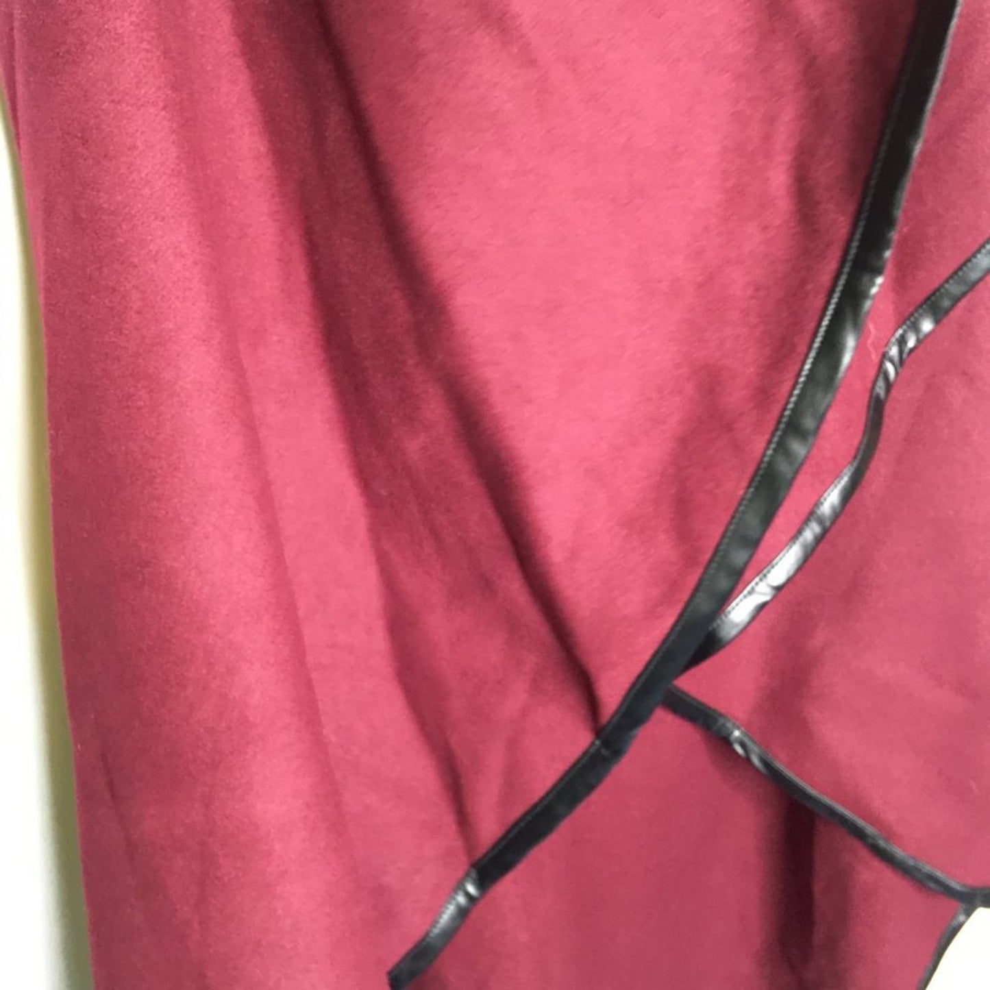 Dillard's Wool Blend Circle Cardigan Cover-up Kimono Duster Open Front Wine M/L
