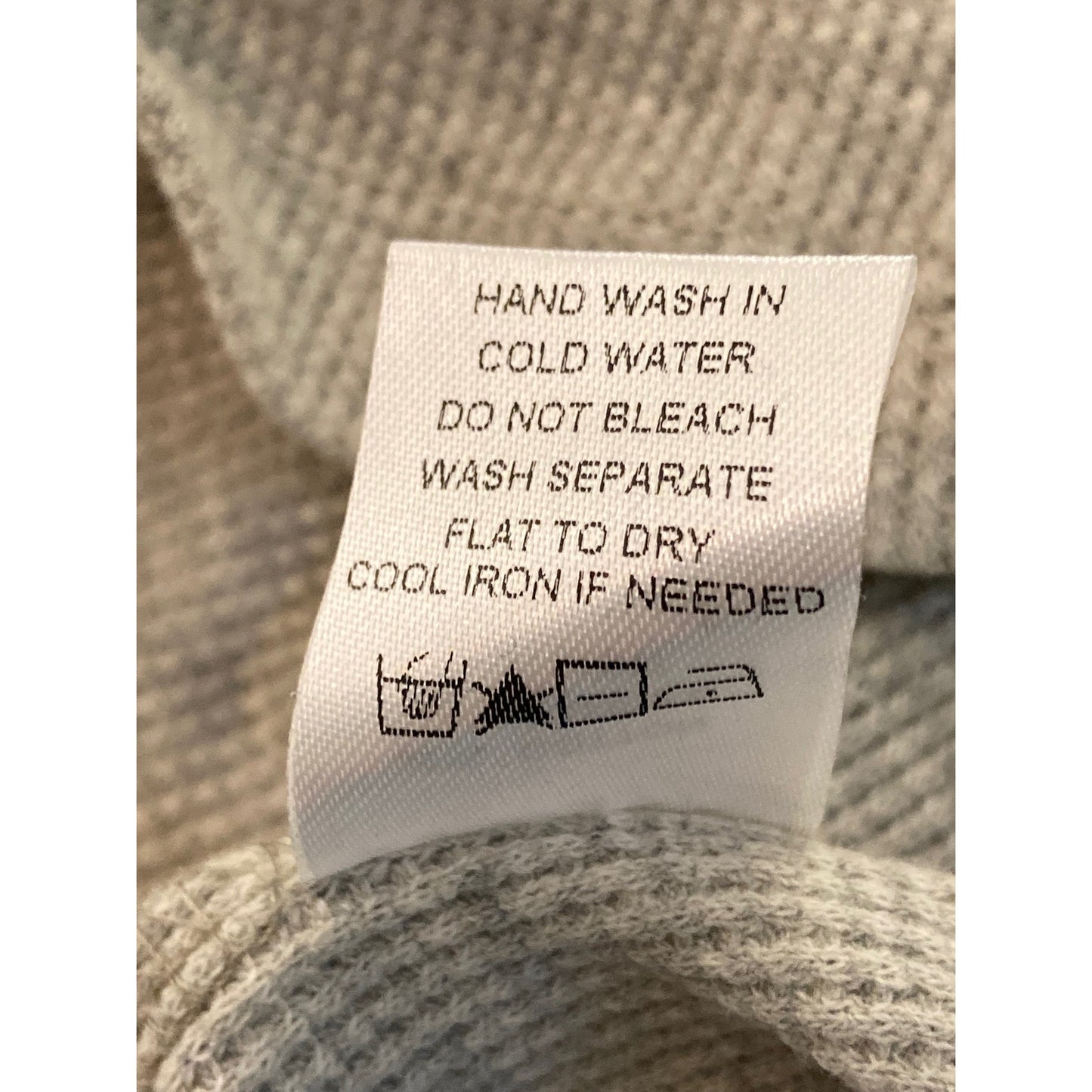 Emelia Waffle Knit Thermal Raglan Bishop Sleeve Top Sz Large in Heather Gray NWT