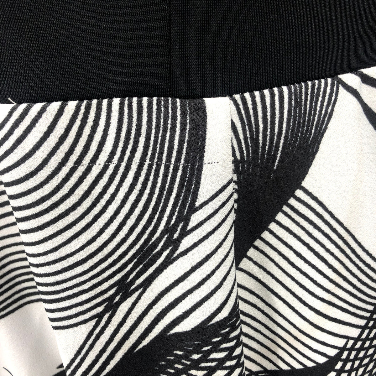 Vintage Black and White Dress Spirograph Pattern Pearl Beaded Collar