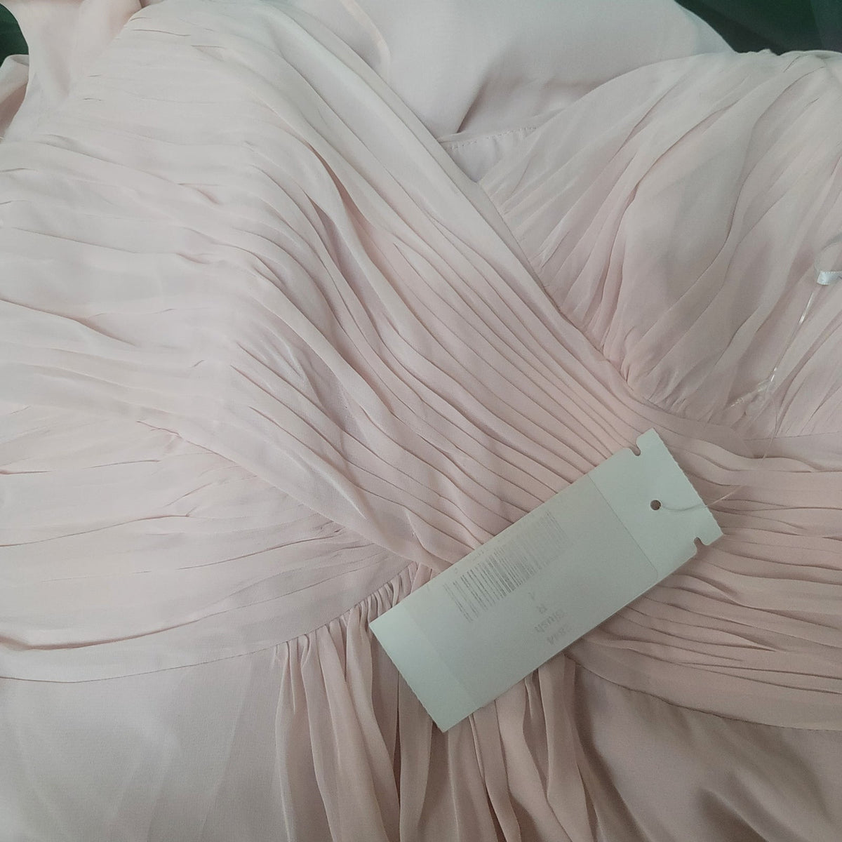 Dessy Collection Light Blush NEW RuCHED Bodice Chiffon Formal Dress Gown Size 4