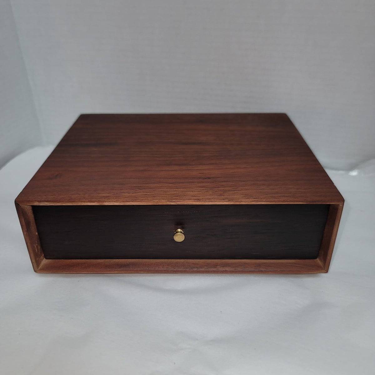 Walnut handmade Valet box brass hardware jewelry keys change stash Vanity