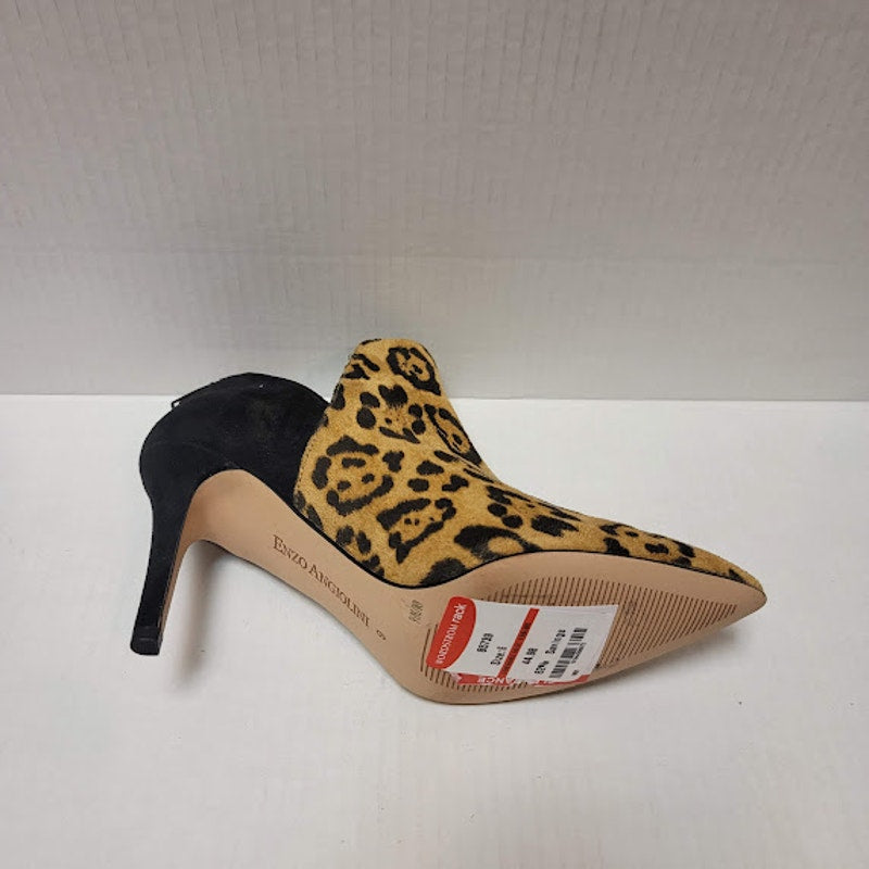 Enzo Angiolini Animal Print Cheetah Booties Heels Size 6 Back Zip