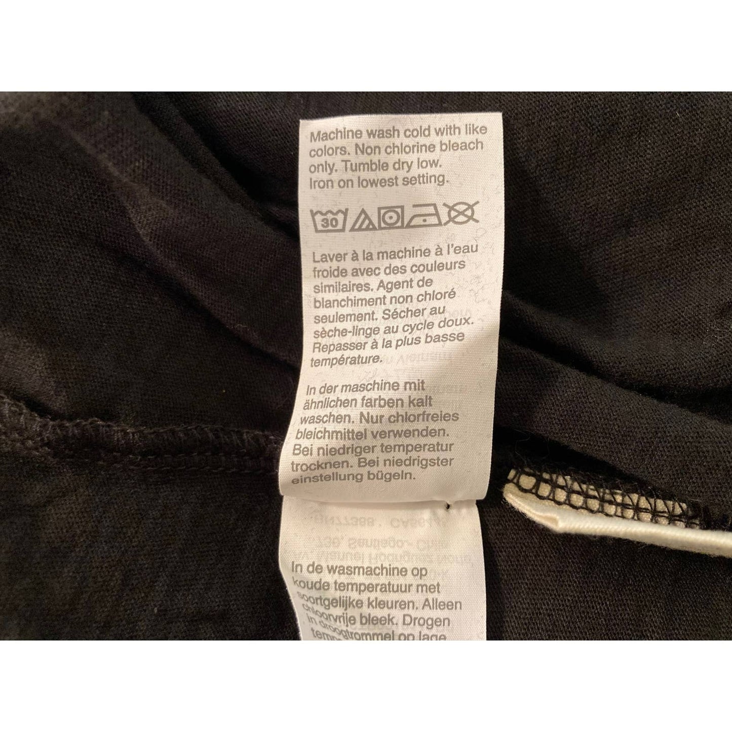 Madewell Long-Sleeve Crew Neck Pocket Tee Top Sz XS/Extra Small Black NWT