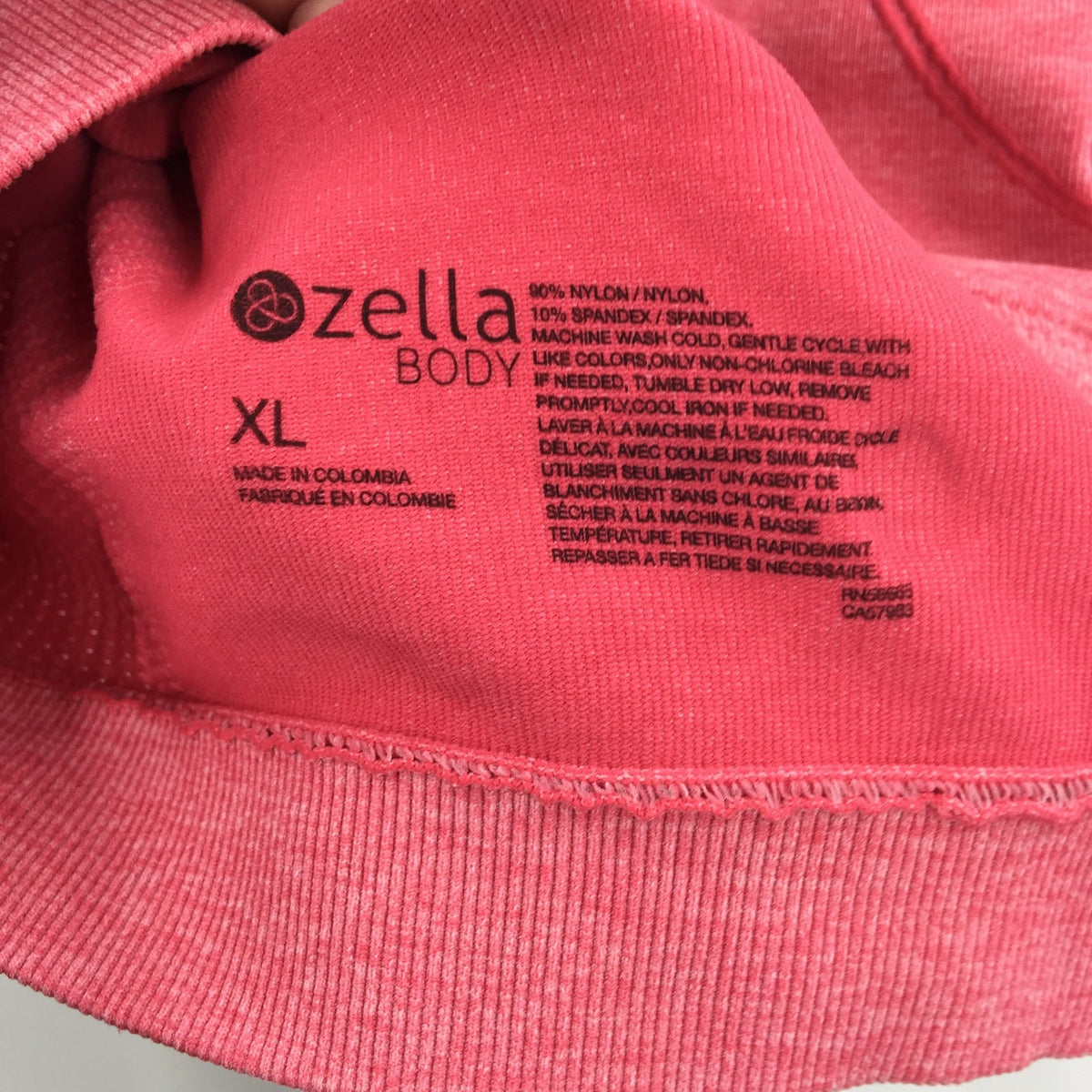 Zella Body Seamless Sports Bra Racerback Adjustable Straps Pink Size X-Large NWT