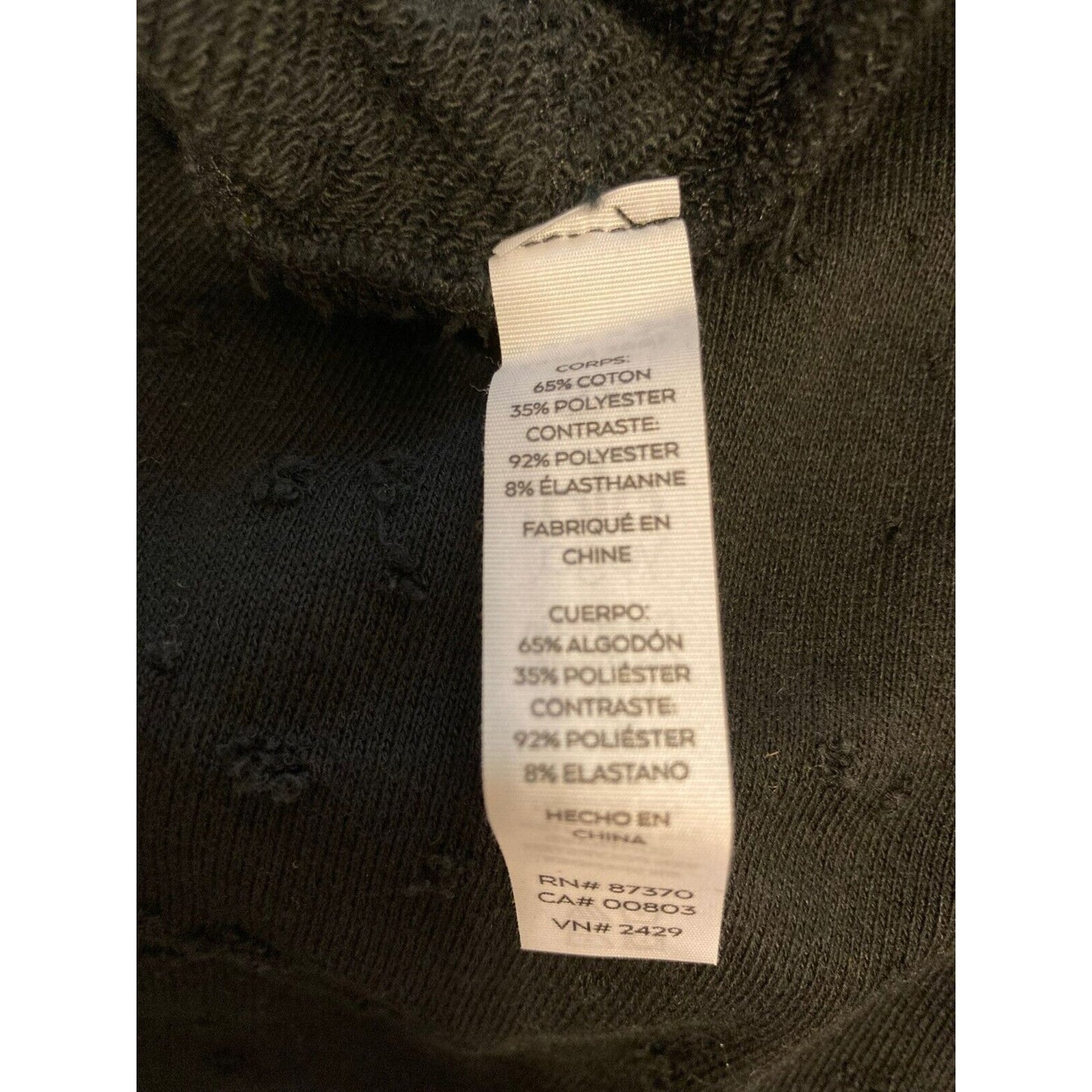 Alo Yoga Ripped Drawstring Jogger Lounge Sweat Pants XS/Extra Small Black NWT