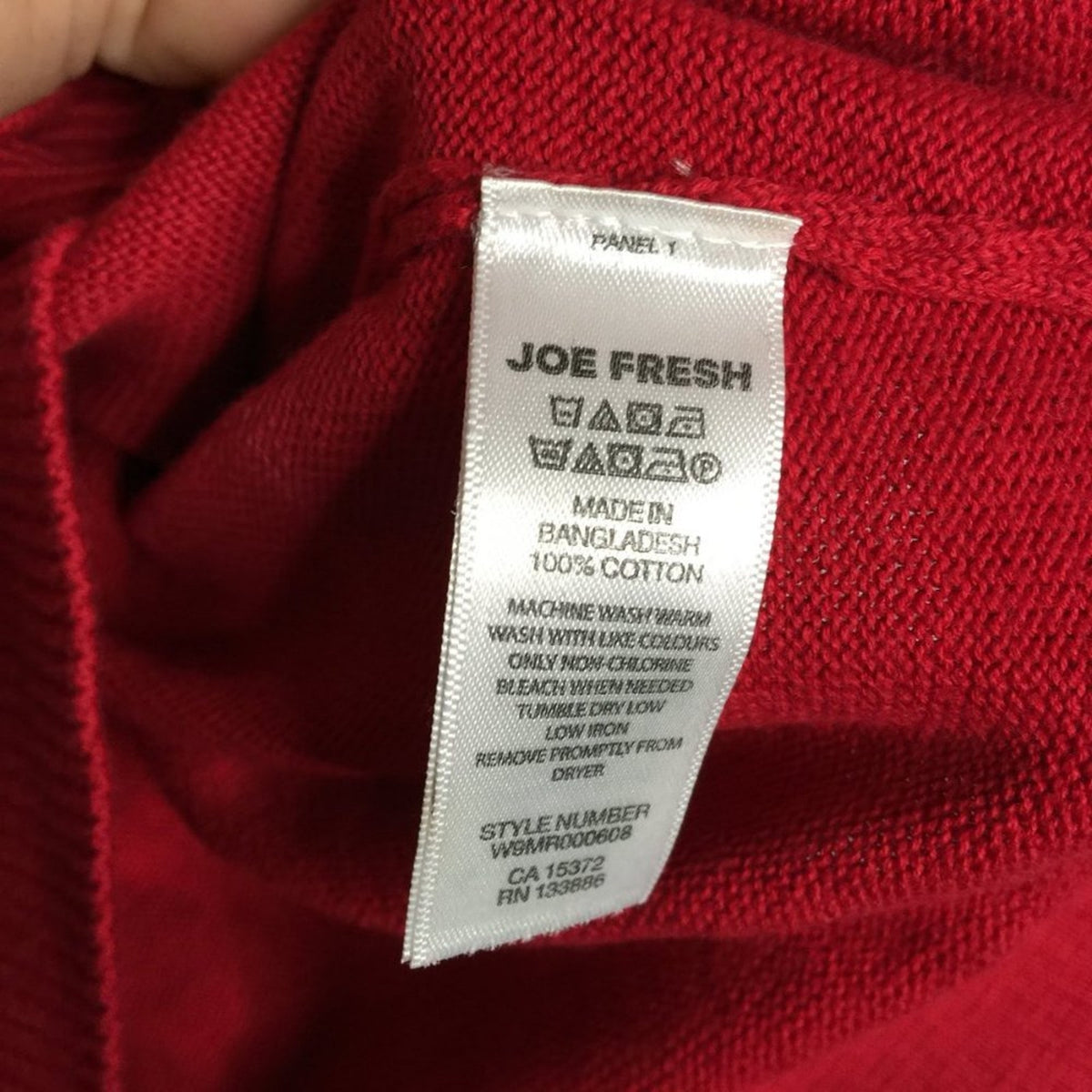 Joe Fresh NWT V-Neck Pullover Red Cotton Classic Sweater 2XL LAYERING NEW
