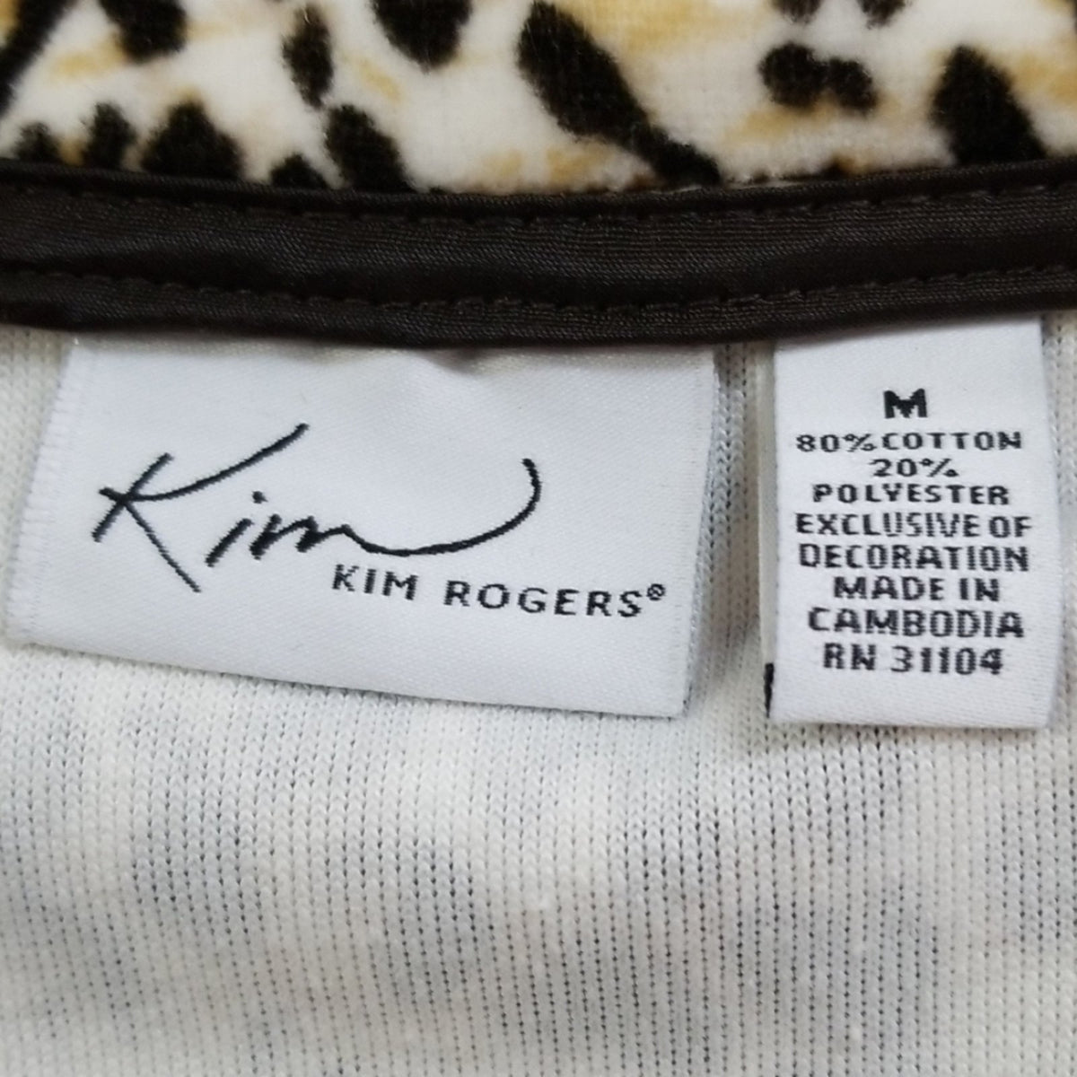 Kim Rogers NWT Zip Up Long Sleeve Leopard Print Jacket Size Medium Soft cozy