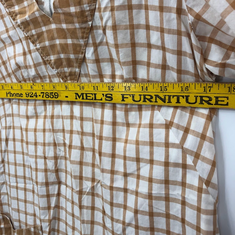 Vintage 1940s dress lightweight summer short sleeve brown Medium/ Large house