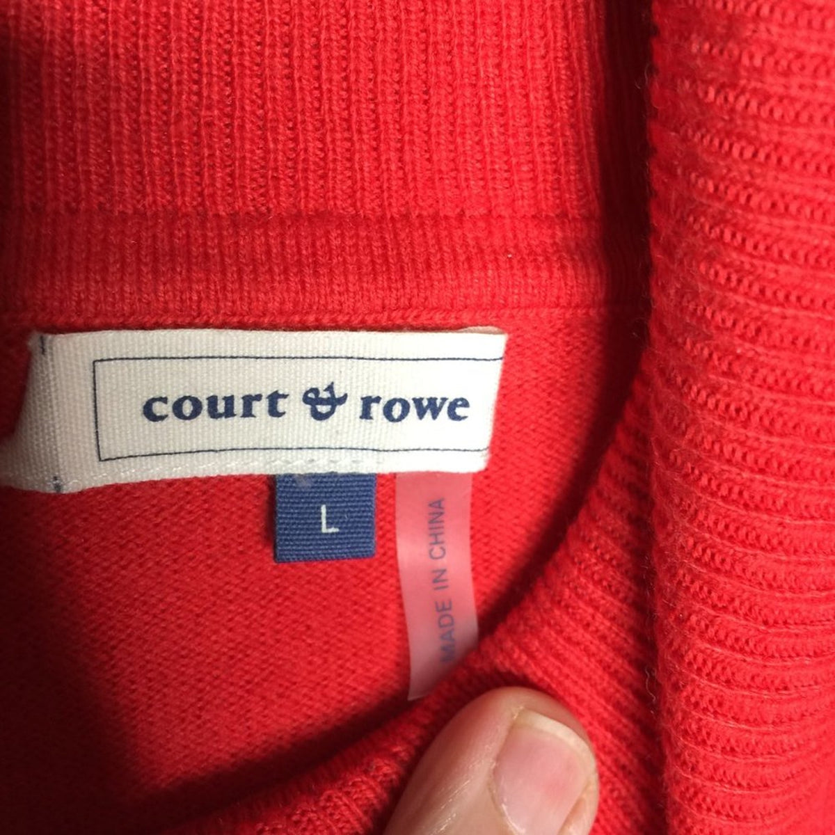 Court & Rowe Pullover Sweater Holland Turtle Neck Long Sleeve Red Size Large NEW