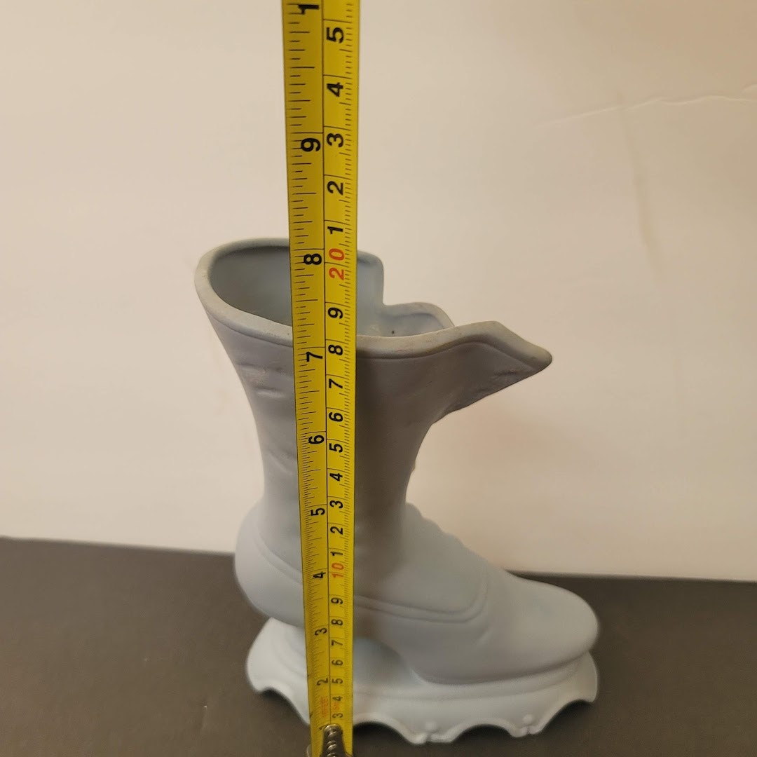 Vintage Concepts Intl Light Blue Porcelain Capodimonte Boot Shoe Vase 7" Tall