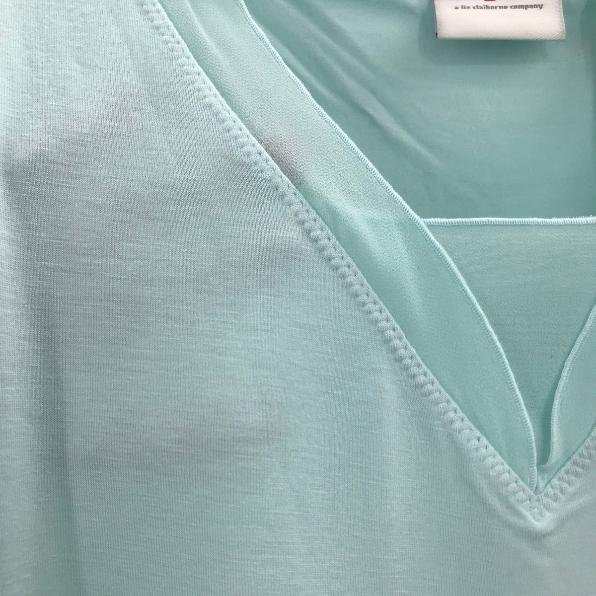 Axcess Liz Claiborne Company Sleeveless V-Neck Tank Top Aqua Large