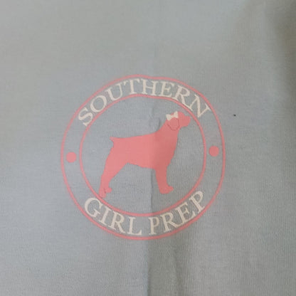 Southern Girl Prep NEW Long Sleeve T-Shirt Cotton GAME DAY Pink blue Bows LARGE