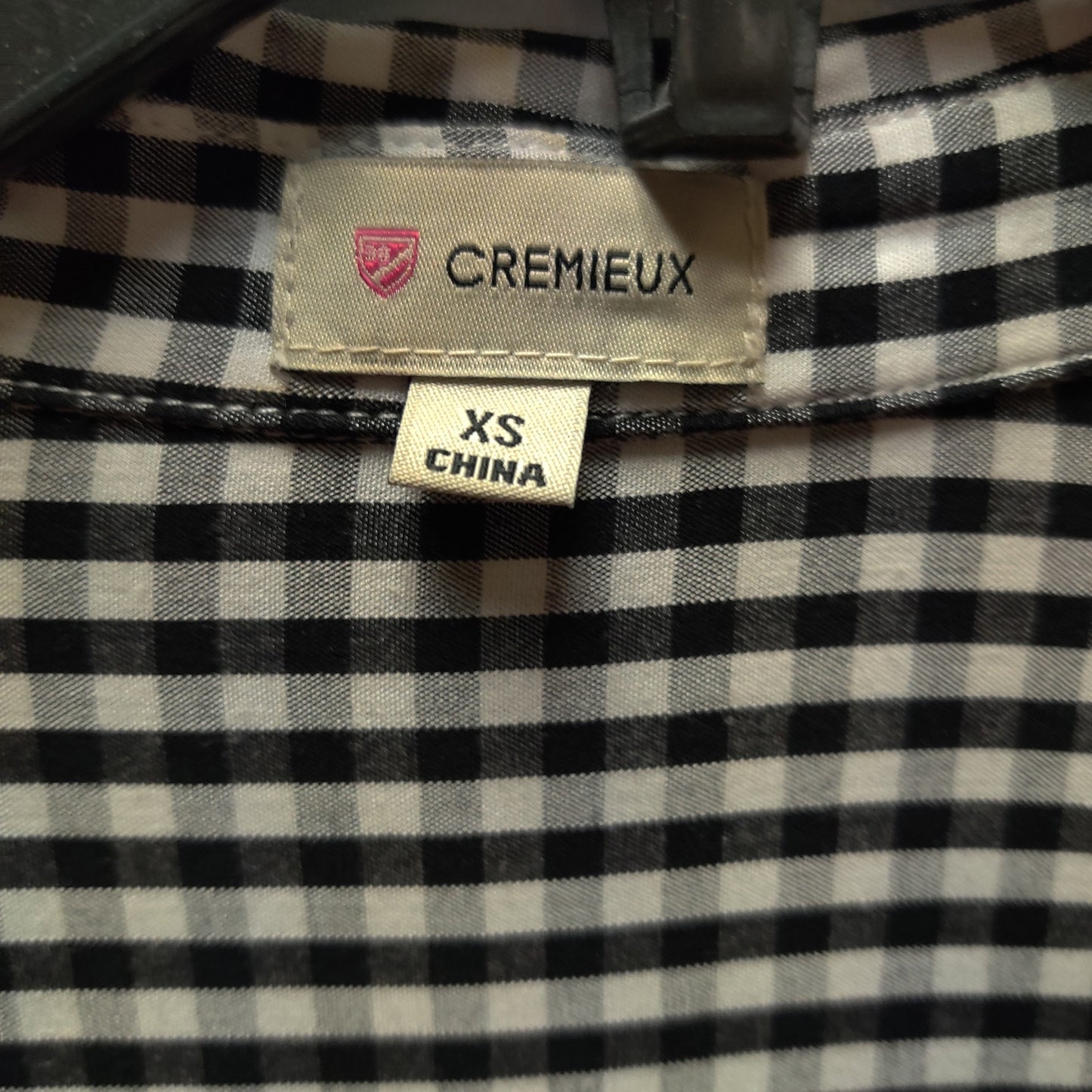Cremieux Gingham Button Up Shirt Extra Small Black White Long Sleeve Blouse XS