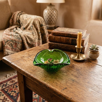 Green Bullicante Murano Glass Bowl or Ashtray, Italy, 1970sVINTAGE BEAUTIFUL