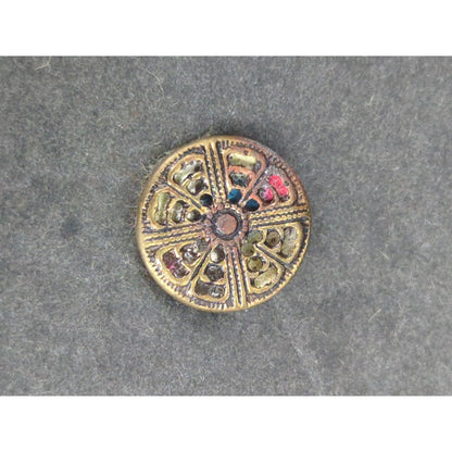 LOT VV of 10 Antique Vintage Victorian Brass Mixed Materials Buttons ESTATE FIND