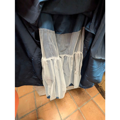Jean De Lys Size 8 Womens Formal Dress with jacket Maxi Blue Taffeta Iridescent