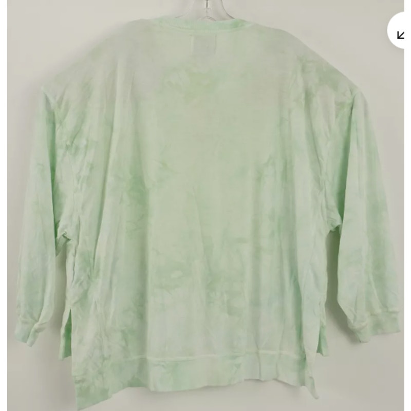 Found Los Angeles Women's LARGE Oversized Green Tie Dye Crew Sweatshirt USA new