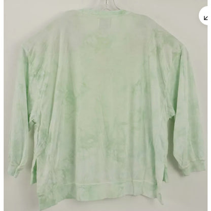 Found Los Angeles Women's LARGE Oversized Green Tie Dye Crew Sweatshirt USA new