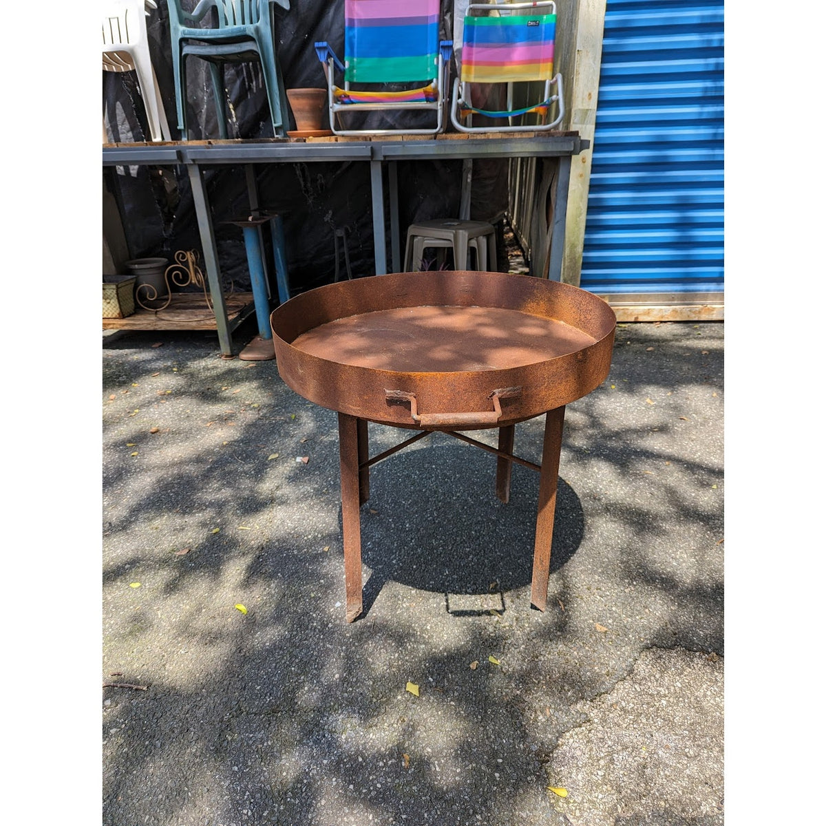 Secondhand Sandies : large outdoor steel pan fire propane cooking pan PAELLA
