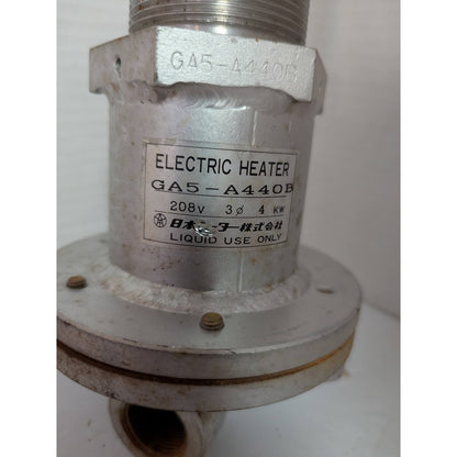 Nihon Heater Co. Immersion Electric Heater element  GA5-A440B  liquid use 208V