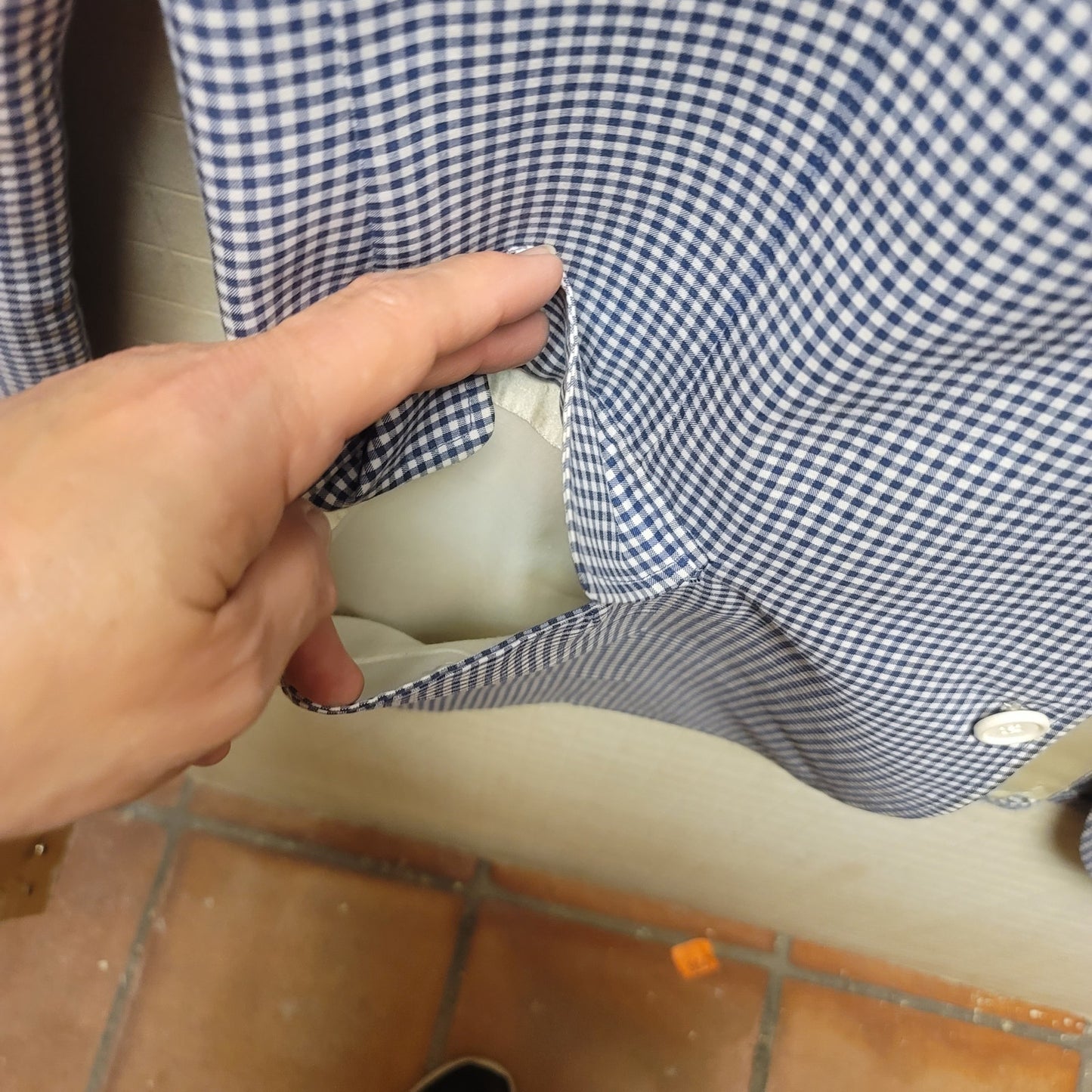Bruce Hunt Mens 40R Blue white gingham check jacket coat Summer Casual blazer